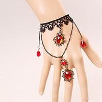 bracelet ring bracelet lace flower gothiclolita vintage halloween jewe ...