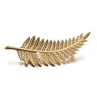 Brooches Imitation Pearl Pearl Imitation Pearl Alloy Geometric Euramerican Simple Style Leaf Gold Jewelry Daily Casual