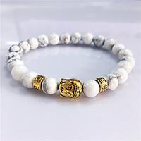 Bracelet Strand Bracelet Turquoise Buddha Circle Volcanic Magnetic Therapy Gift Jewelry Gift Gold 1pc