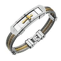 Bracelet Bangles Titanium Steel Cross Fashion Party Birthday Gift Jewelry Gift Gold, 1pc