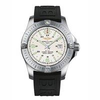 Breitling Gents Colt Quartz Chronometre White Dial Black Rubber Strap Watch