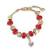 Bracelet/Chain Bracelets / Charm Bracelets Alloy / Rhinestone Wedding / Party / Daily / Casual Jewelry Gift Fuchsia / White / Red / Green, 