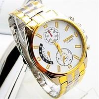 brand rosra luxury gold big round dial stainless steel quartz watch me ...