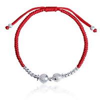 Bracelet Chain Bracelet Alloy Silver Plated Nylon Snake Fashion Birthday Gift Valentine Christmas Gifts Jewelry Gift Silver Red, 1pc