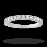 Brilliant cut 0.50 carat total weight diamond half eternity ring in 9 carat white gold