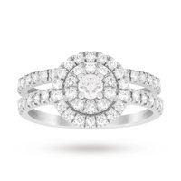 brilliant cut 100 total carat weight cluster bridal set in 18 carat wh ...