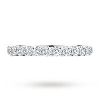 Brilliant cut 0.31 total carat weight diamond half eternity ring in 18 carat white gold - Ring Size O