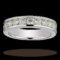 brilliant cut 075 total carat weight diamond half eternity ring in pla ...