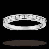 Brilliant cut 0.25 total carat weight 12 stone diamond eternity ring in 18 carat white gold - Ring size O