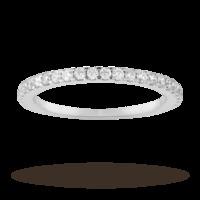 Brilliant cut 0.33 carat total weight diamond half eternity ring in 9 carat white gold