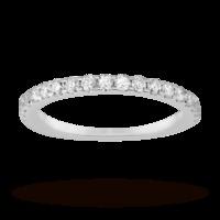 Brilliant cut 0.75 carat total weight diamond half eternity ring in 9 carat white gold