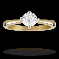 Brilliant Cut 0.40 Carat Solitaire Diamond Ring In 9 Carat Yellow Gold - Ring Size O