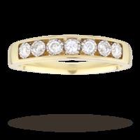 Brilliant cut 0.21 total carat weight diamond eternity ring set in 9 carat yellow gold - Ring size M