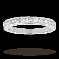 Brilliant cut 0.50 total carat weight 12 stone diamond eternity ring in 18 carat white gold - Ring size O