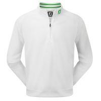 Brushed Pique Half-Zip Pullover White/Green