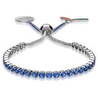 Brave Ribbon Cancer Charity Sterling Silver Cubic Zirconia Blue Bracelet