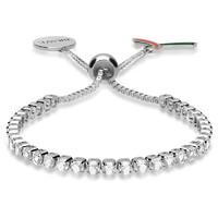 Brave Ribbon Cancer Charity Sterling Silver Cubic Zirconia White Bracelet