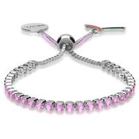 Brave Ribbon Cancer Charity Sterling Silver Cubic Zirconia Pink Bracelet