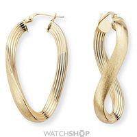 Brushed and Ribbed Hoop Earrings