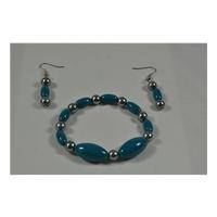 Bracelet and earrings set. unknown - Size: Medium - Blue
