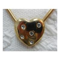 Brand New Claire Garnett gold coloured heart diamond effect pendant Claire Garnett - Size: Medium - Metallics - Pendant