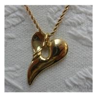Brand New Claire Garnett Gold Heart Pendant Claire Garnett - Size: Large - Metallics - Pendant
