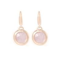 Bronzallure Ladies Pomifera Faceted Rose Quartz Dropper Earrings WSBZ00308.R