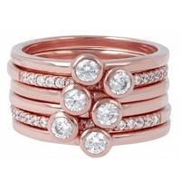 bronzallure purezza set of 6 cubic zirconia solitaire stacking ring ws ...