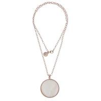 bronzallure ladies alba pearl disc pendant wsbz00708w