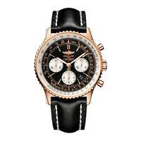 Breitling Gents Navitimer 01 Rose Gold and Black Leather Watch