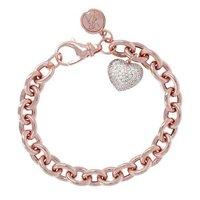 Bronzallure Victoria Rolo Pave Heart Bracelet