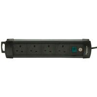 brennenstuhl 1951143100 4 way extension socket black