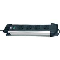 brennenstuhl 1391003014 4 way extension socket black aluminium