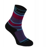 bridgedale childrens merinofusion hiker socks purple and black large