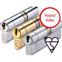 BS Kitemarked Double Key Euro Cylinders 6 Pin Keyed Alike