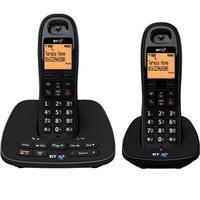 BT 1500 DECT Cordless Telephone Backlit Display Answering Machine Twin-Pack (Black)