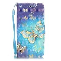 Butterfly Pattern Perspective Shiny Glare Material PU Leather Card Holder for iPhone 7 7 Plus 6s 6 Plus SE 5s 5