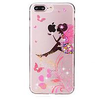 Butterfly Girl Pattern Crystal Glitter Diamond Soft TPU Back Cover Cases for iPhone 7 7 Plus