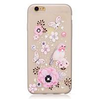 Butterfly and Flower Pattern TPU Material Rhinestone Glow in the Dark Soft Phone Case for iPhone 7 7Plus 6S Plus 6 5 SE