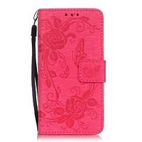 Butterfly Flower Color Double-sided Embossed Card Holder Lanyard PU Leather Phone Case for Galaxy A3(2016)