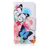 butterflies pattern pu material card bracket case for ipod touch 5 6