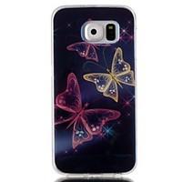 Butterfly Pattern Blu-ray TPU Soft Back Cover Case for Galaxy S6/ S6 Edge/S6 Edge Plus/S3/S4/S5