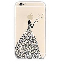 butterfly dress transparent back case for iphone 6