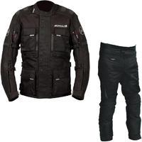 Buffalo Explorer Leather Jacket & Endurance Trousers Motorcycle Black Kit