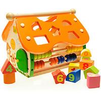 Building Blocks Toy Abacuses Pegged Puzzles For Gift Building Blocks House Wooden 2 to 4 Years 3-6 years old Toys