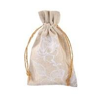 Burlap Favour Bag with Floral Print