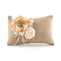 burlap chic ring cushion mocha mousse