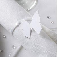 butterfly favour place tag pack white