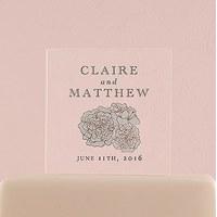Burlap Chic Personalised Clear Acrylic Block Cake Topper