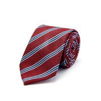 Burgundy Stripe - Woven Silk Tie